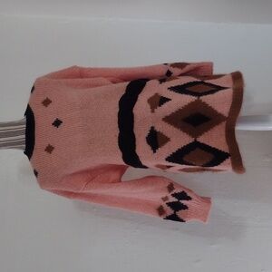 Gieffe Hand Made Orange Black & Brown Long Wool Sweater Made in Italy